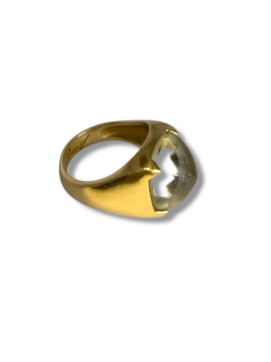 Baccarat Yellow Gold Crystal Ring-photo-3