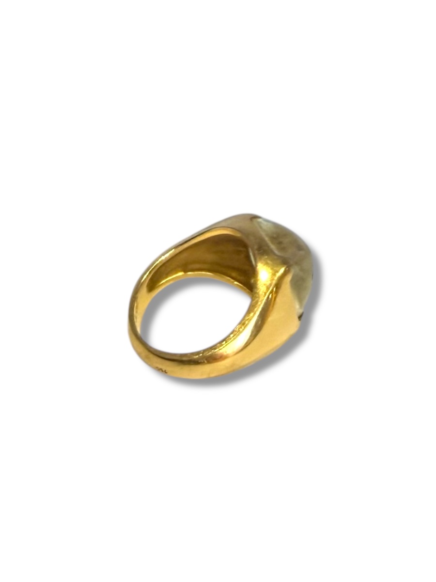 Baccarat Yellow Gold Crystal Ring-photo-2
