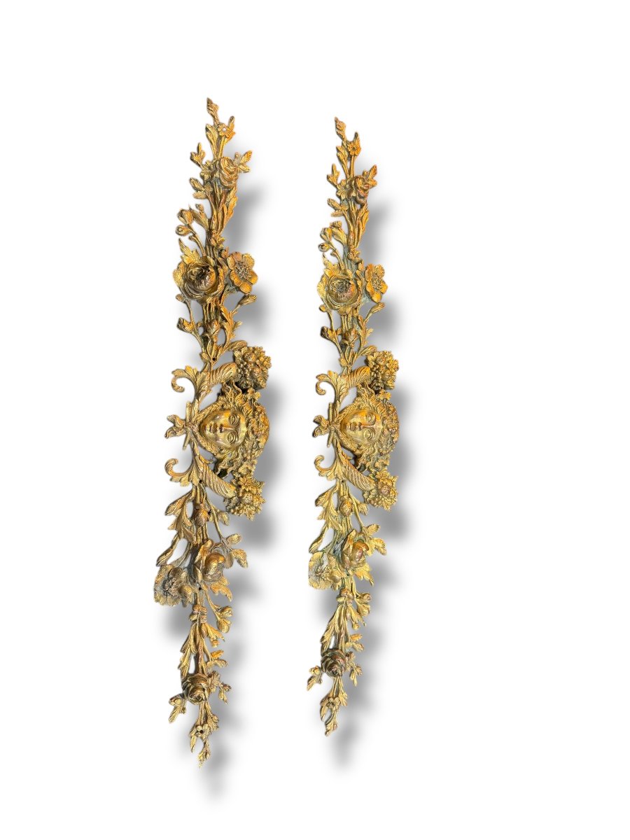 Pair Of Bronze Ornaments With Antique Motifs-photo-7