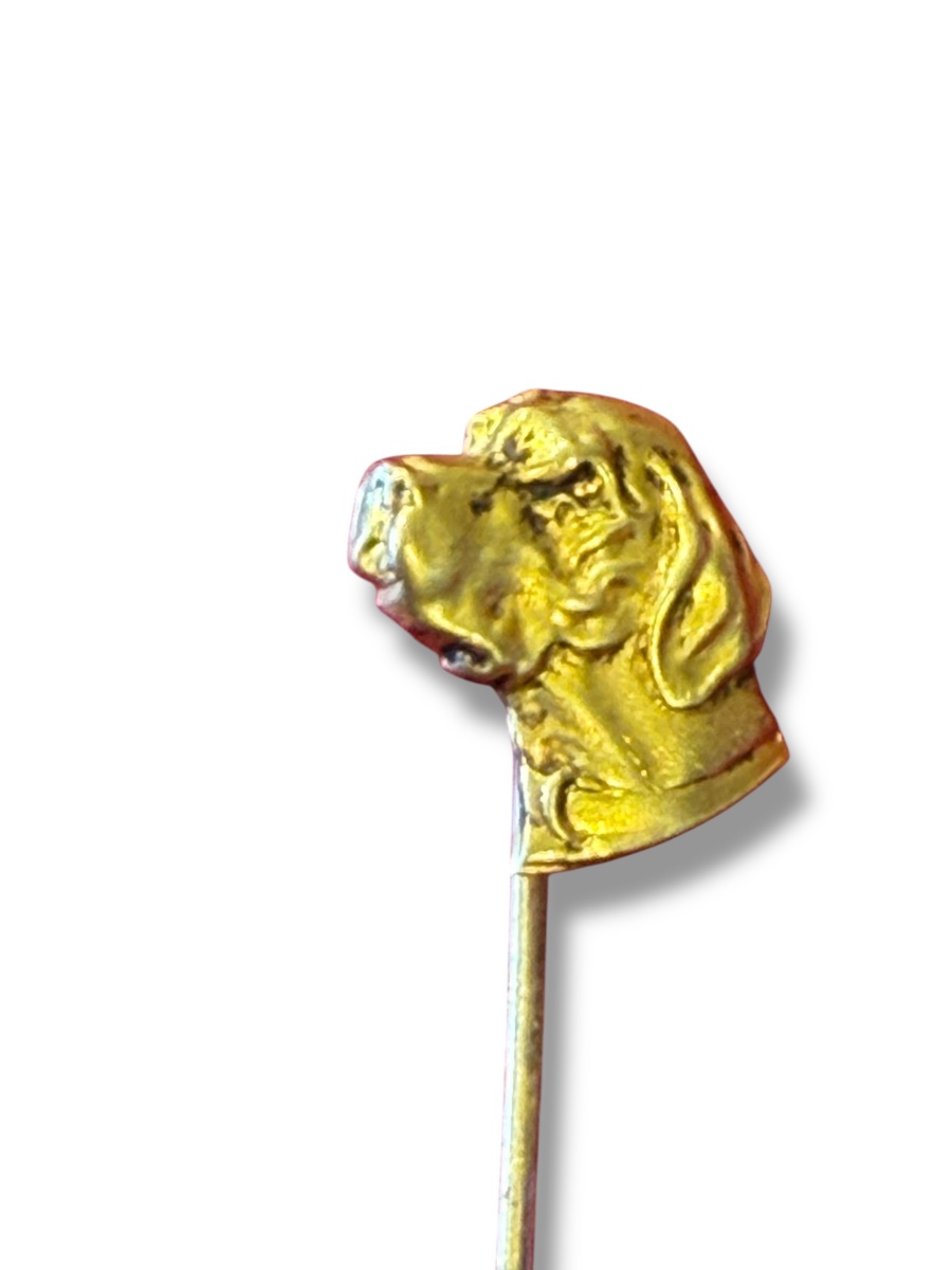 Gold Dog Head Pin-photo-3