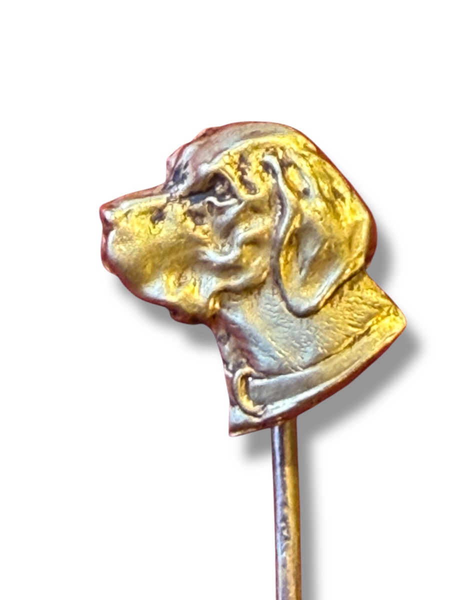 Gold Dog Head Pin-photo-1