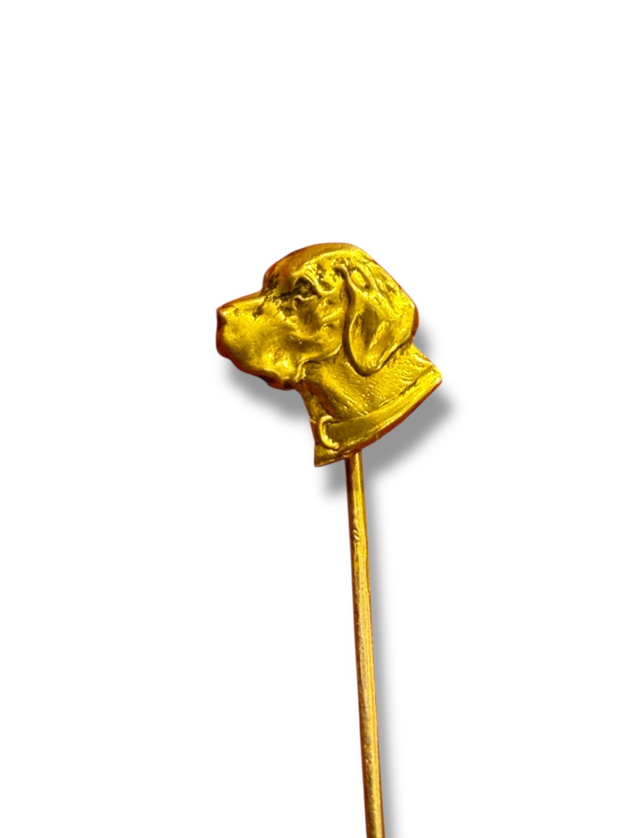 Gold Dog Head Pin-photo-3