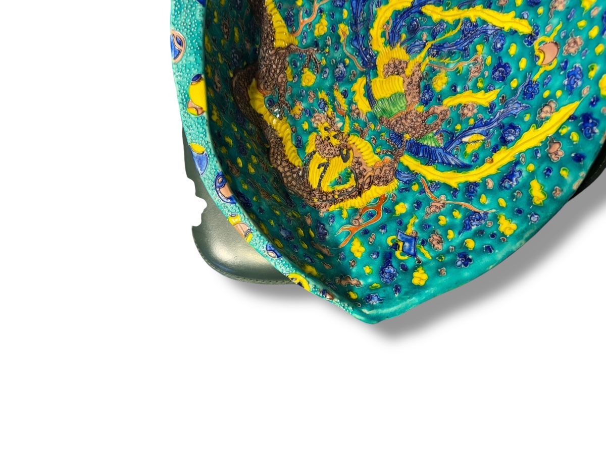 Japon MEIJI Important plat polychrome en forme de coquillage-photo-2