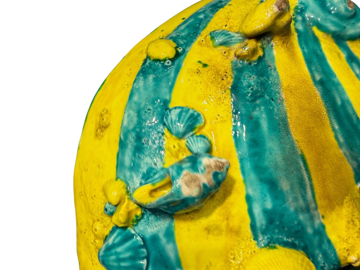 Japon MEIJI Important plat polychrome en forme de coquillage-photo-6