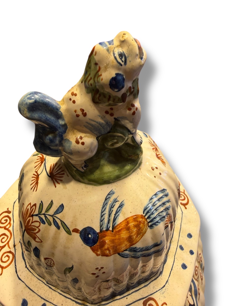 Delft pots couverts en faïence polychrome-photo-6
