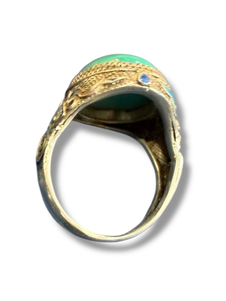 Bague en argent turquoise et émail-photo-8