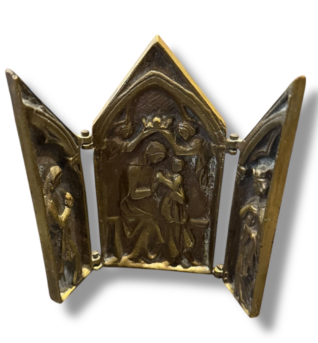 Triptyque de voyage en bronze