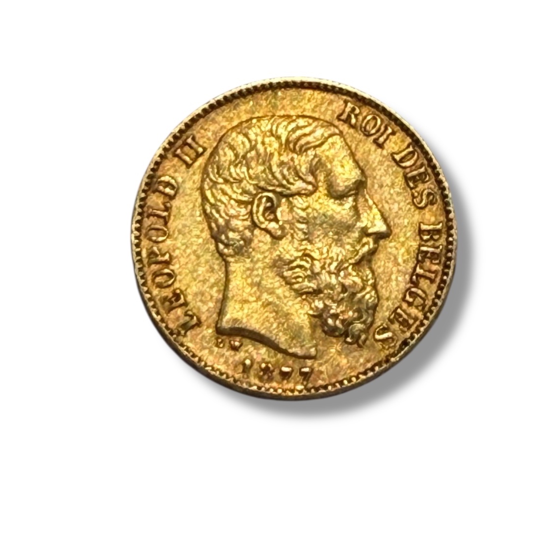 20 Francs Gold Coin Of Leopold Ii, 1877-photo-2