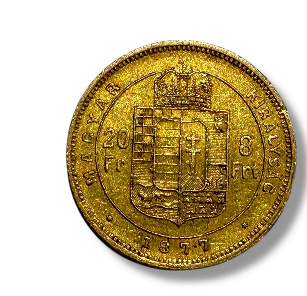 Autriche Hongrie 8 Florins 20 Francs or 1877 Kremnitz-photo-1