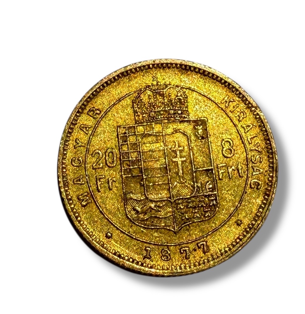 Autriche Hongrie 8 Florins 20 Francs or 1877 Kremnitz-photo-3