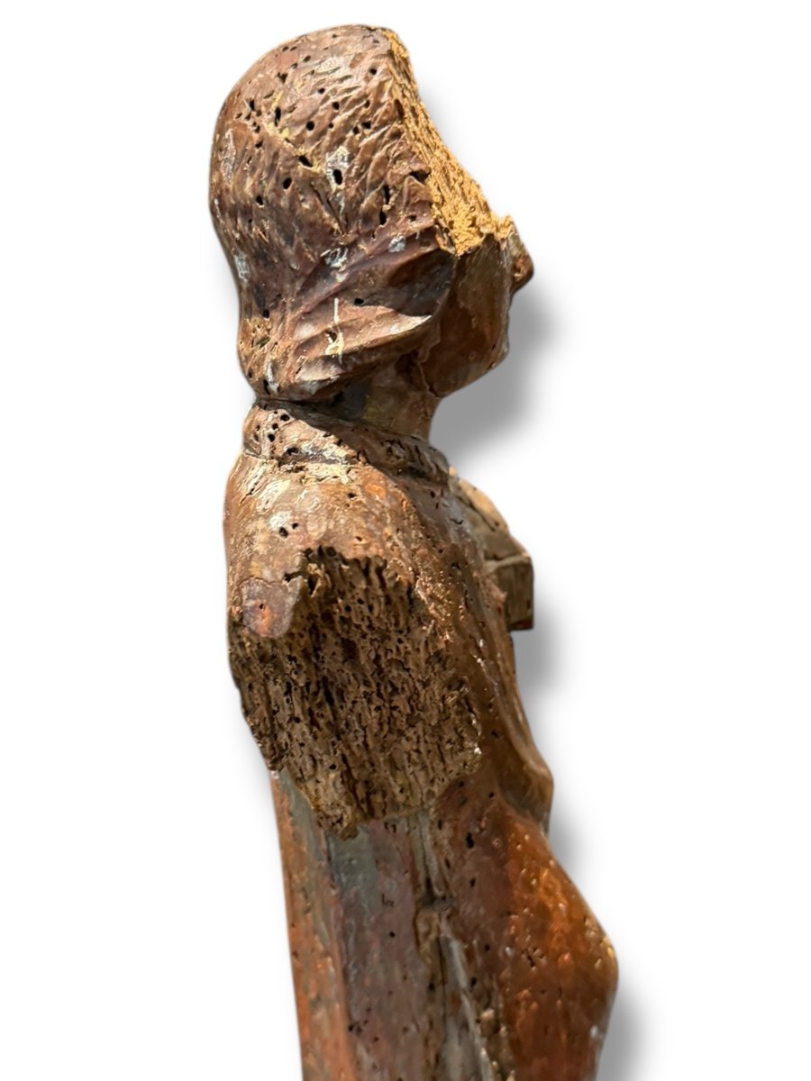Figure de Saint polychrome XVIIIeme -photo-6