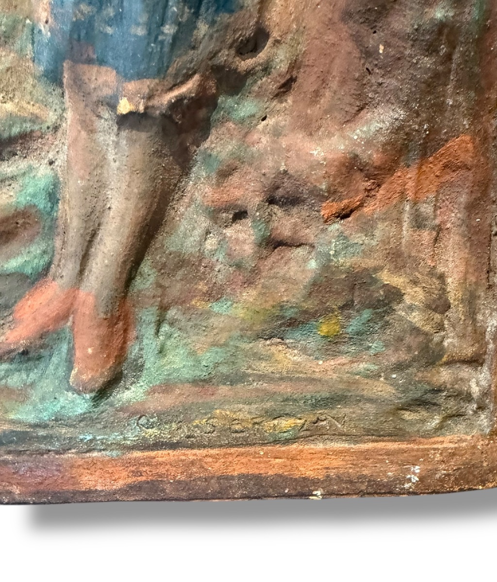 Le Jeu bas relief en terre cuite Eugene Gairal De Serezin-photo-8