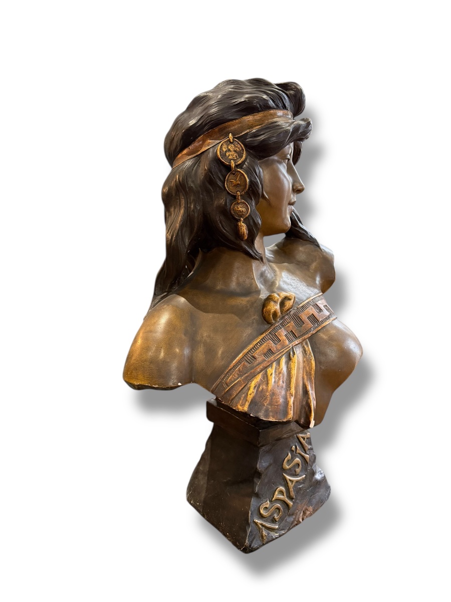 Art Nouveau Bust Of Aspasia, After Villanis-photo-2