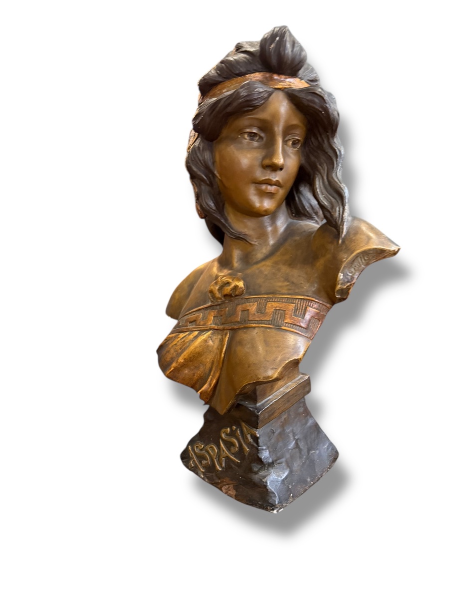 Art Nouveau Bust Of Aspasia, After Villanis-photo-3