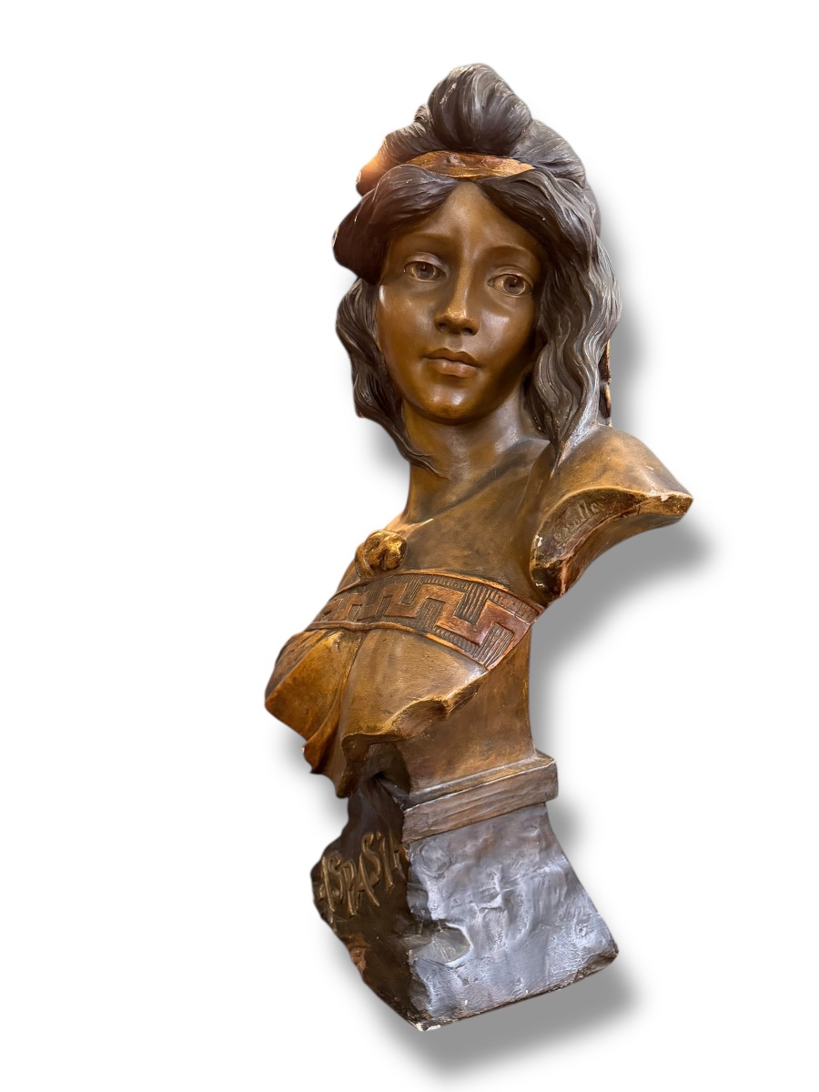 Art Nouveau Bust Of Aspasia, After Villanis-photo-4