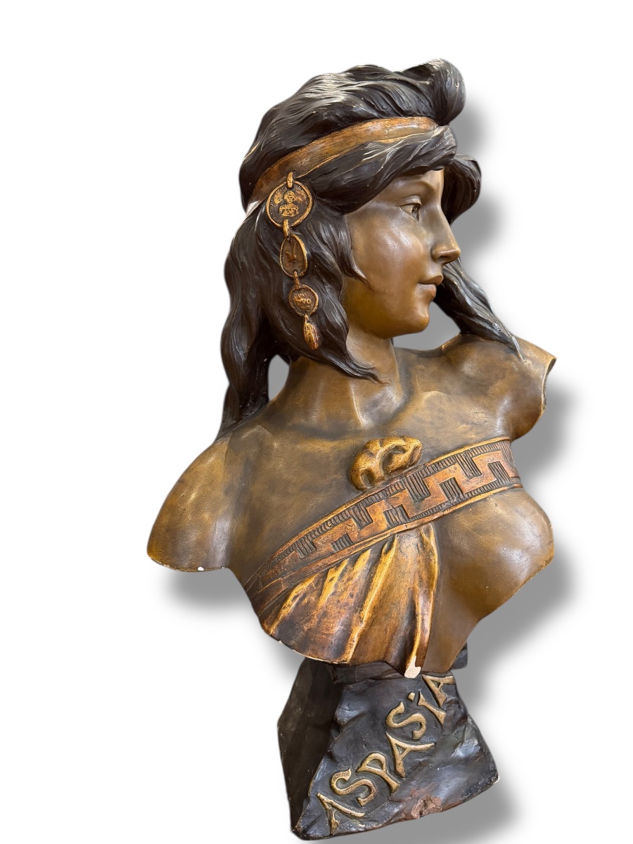 Art Nouveau Bust Of Aspasia, After Villanis-photo-6