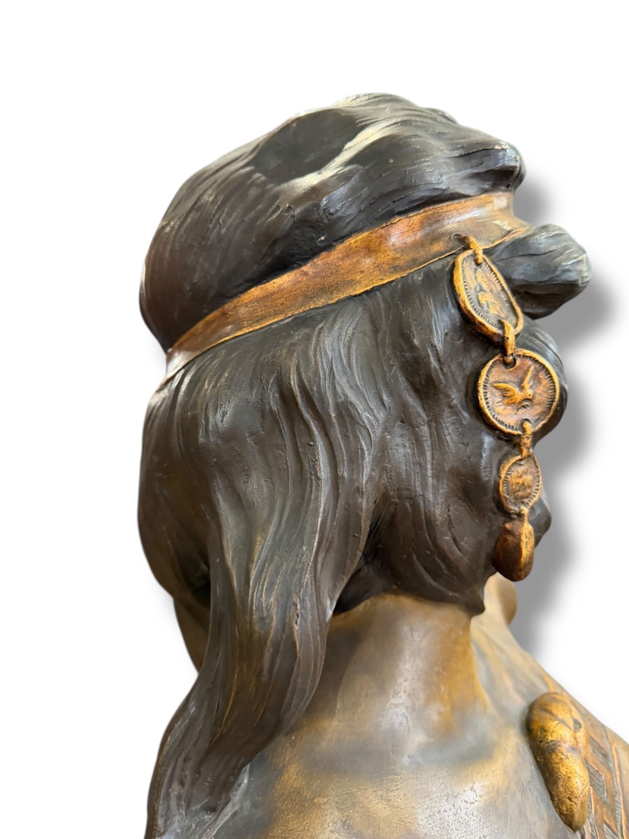 Art Nouveau Bust Of Aspasia, After Villanis-photo-7