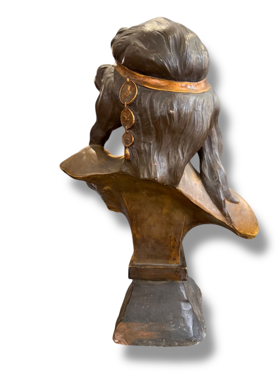 Art Nouveau Bust Of Aspasia, After Villanis-photo-8