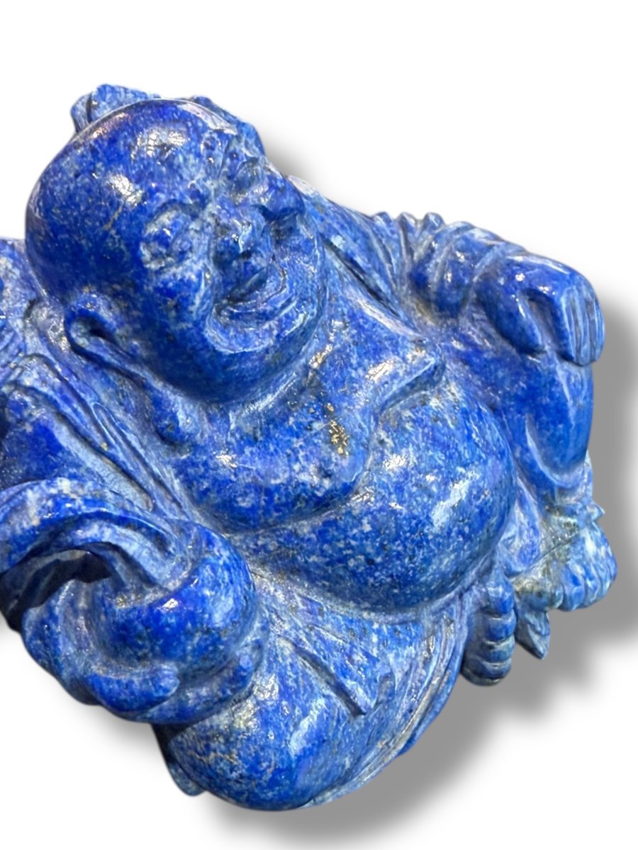 Seated Buddha Budai In Lapis Lazuli-photo-2