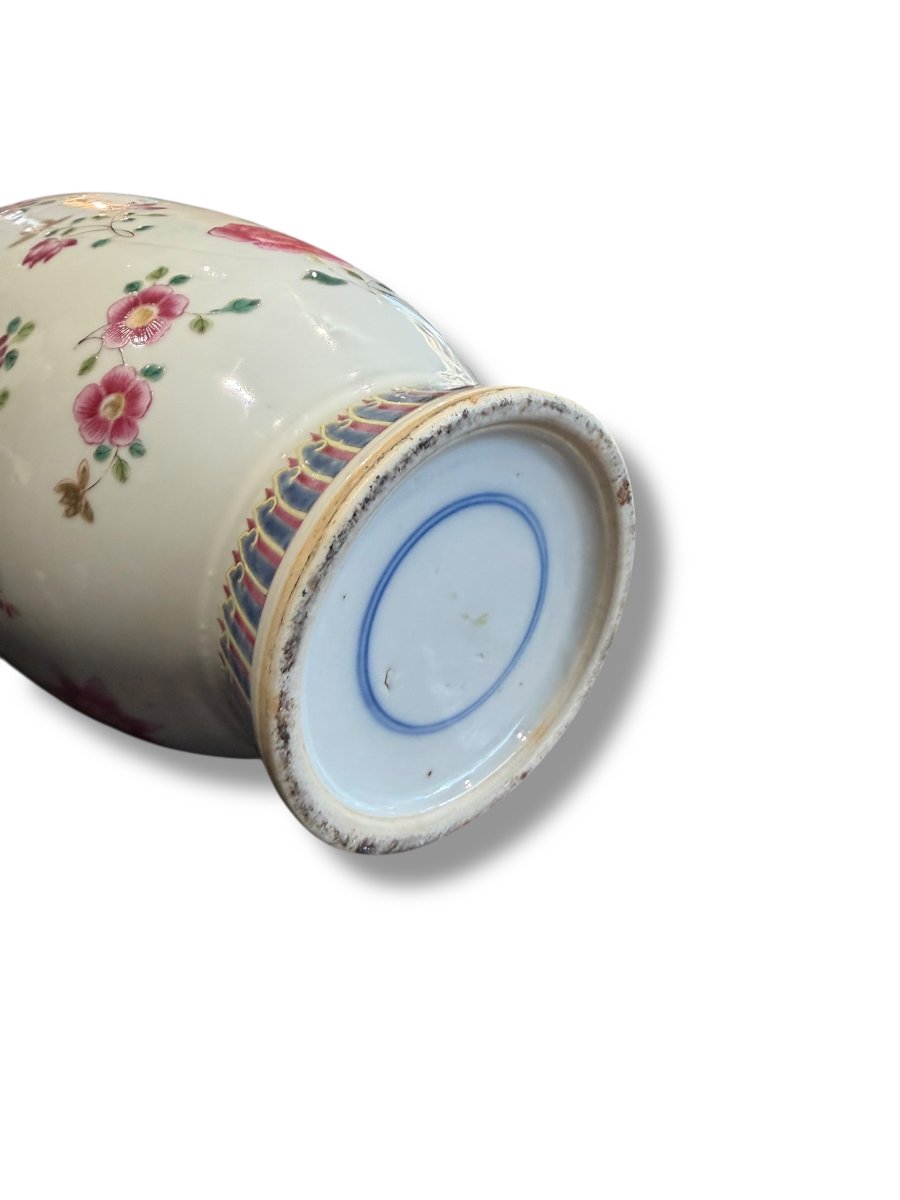 Double Circle Famille Rose Porcelain Vase-photo-3