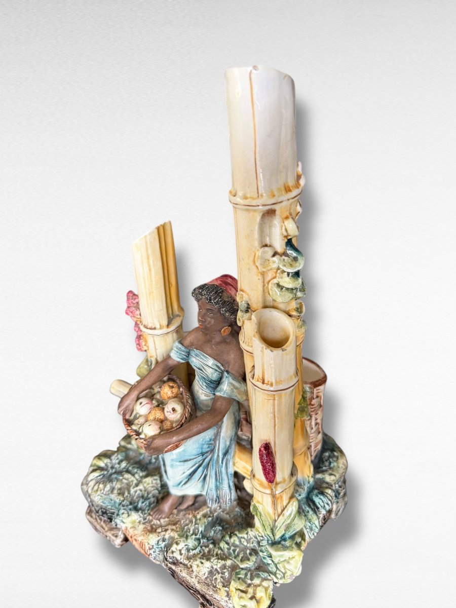 Nubiens Paire de jardinières en barbotine-photo-2