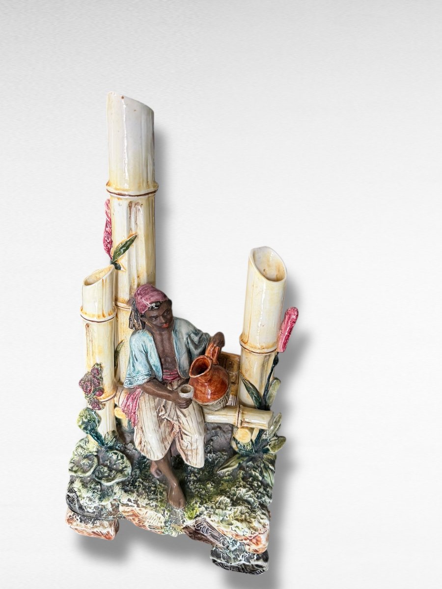 Nubiens Paire de jardinières en barbotine-photo-3