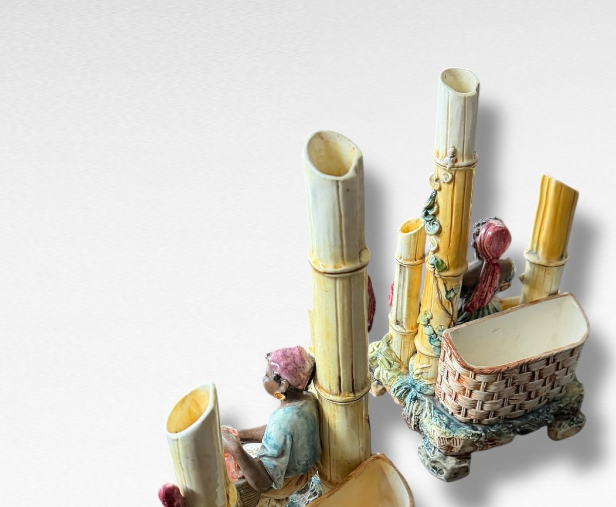 Nubiens Paire de jardinières en barbotine-photo-6