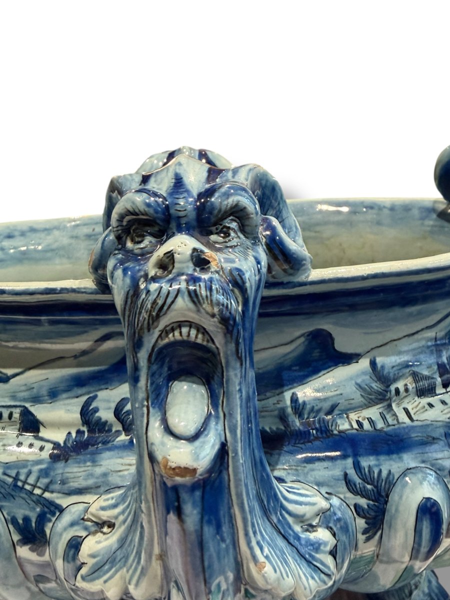 Jardinière en faïence Ulisse Cantagalli à Florence 1880-photo-2