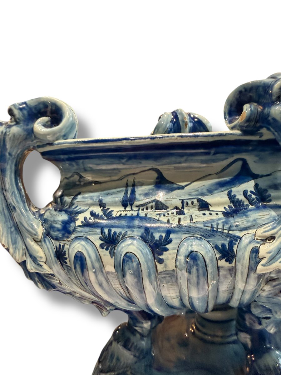 Jardinière en faïence Ulisse Cantagalli à Florence 1880-photo-1