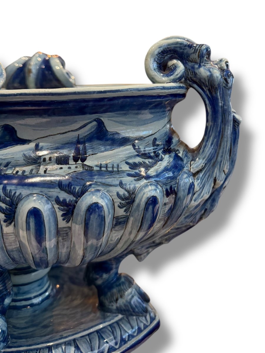 Jardinière en faïence Ulisse Cantagalli à Florence 1880-photo-2