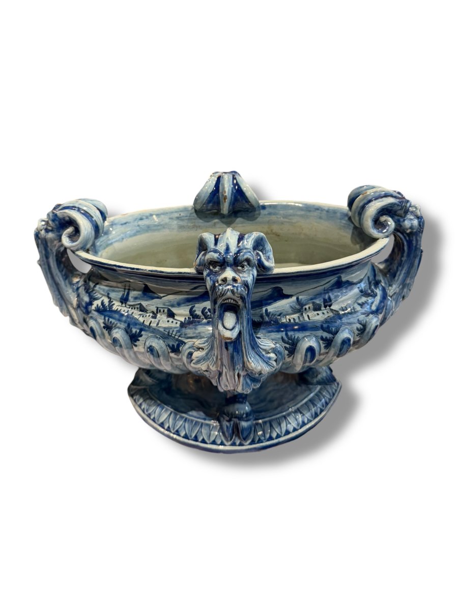 Jardinière en faïence Ulisse Cantagalli à Florence 1880-photo-4