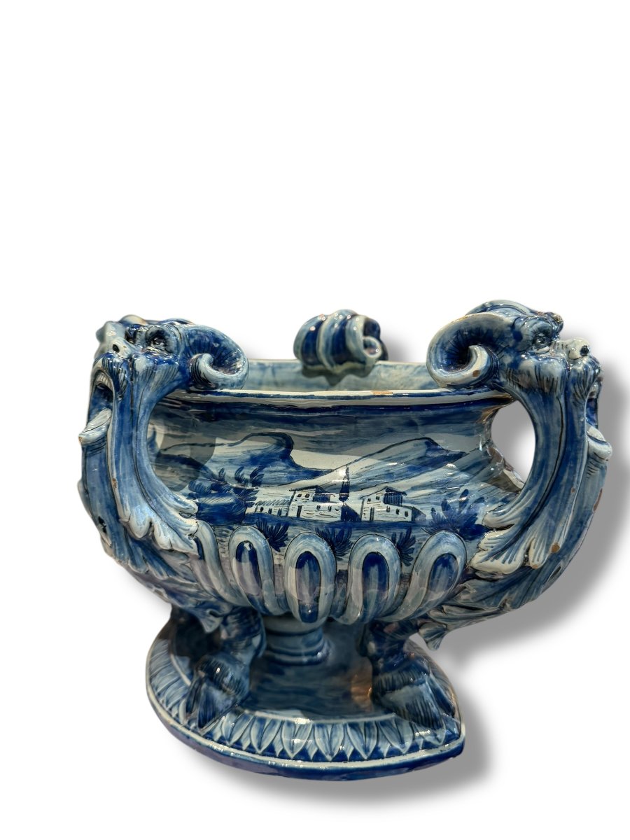 Jardinière en faïence Ulisse Cantagalli à Florence 1880-photo-6