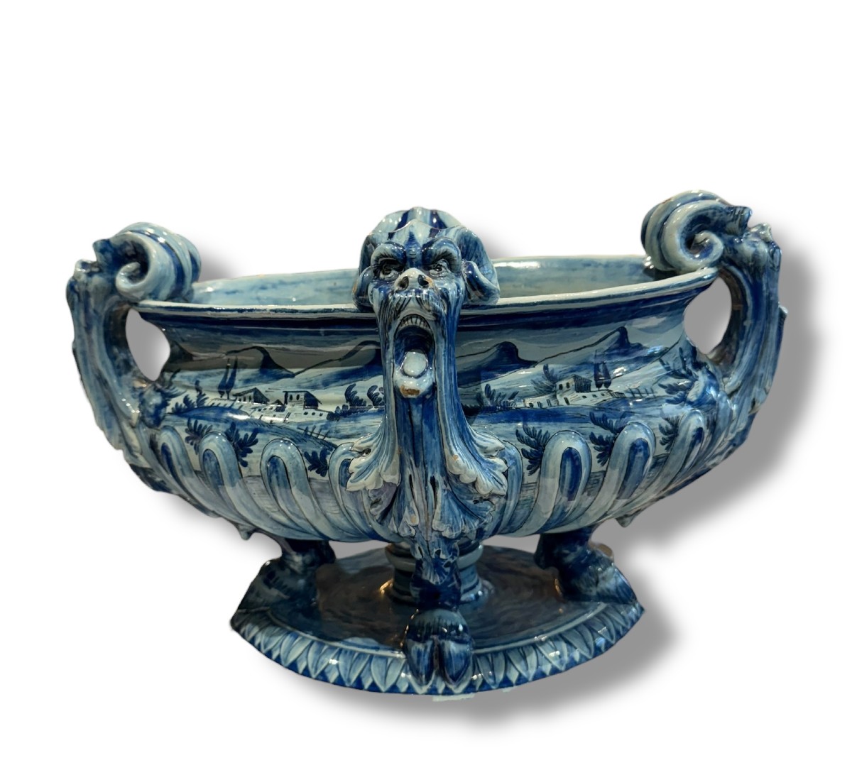 Jardinière en faïence Ulisse Cantagalli à Florence 1880