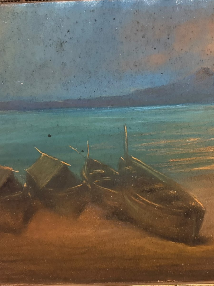 Eruption Of Vesuvius, Neapolitan Pastel, 19th Century-photo-4