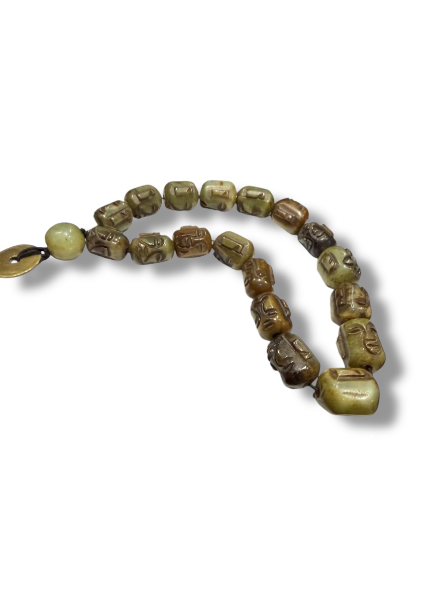 Tibet chapelet en jade néphrite 18 immortels-photo-2