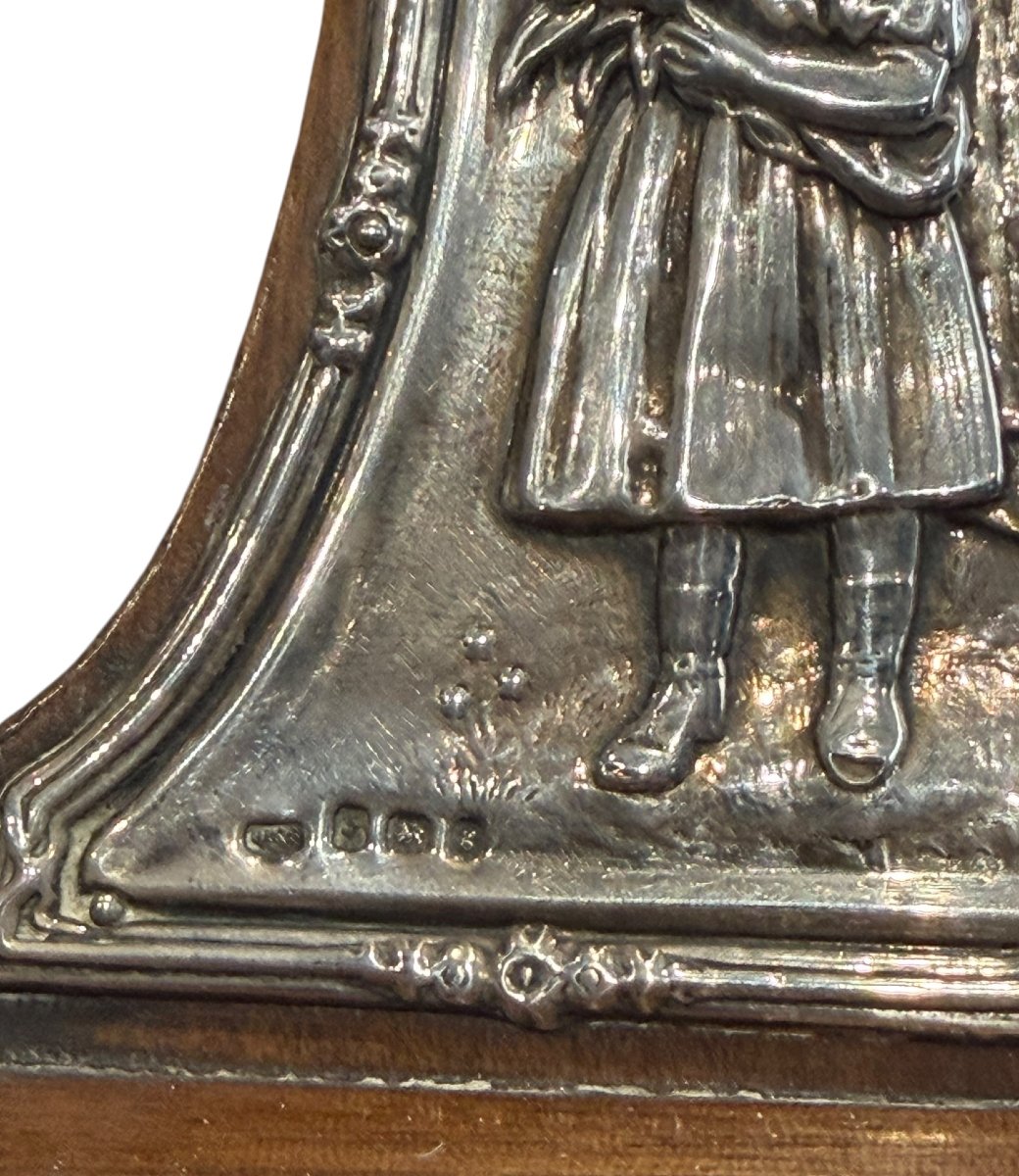 Mother And Child Mantel Clock In Solid Silver-photo-6