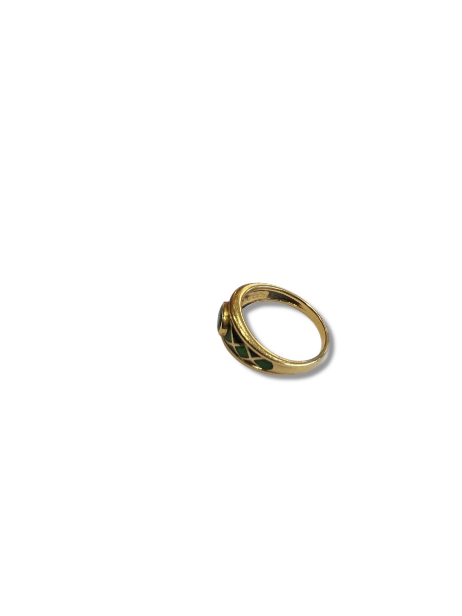 Gold, Sapphire And Enamel Ring -photo-3