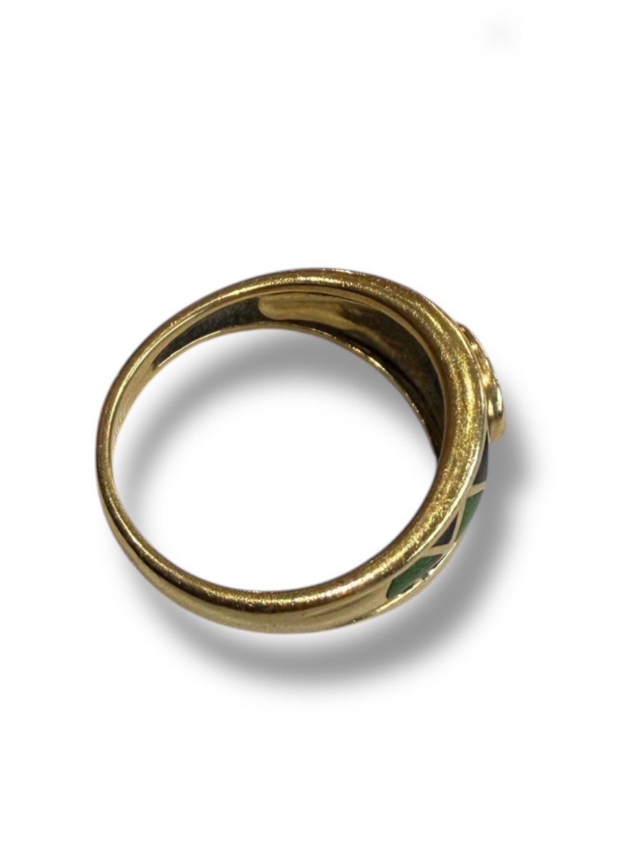 Gold, Sapphire And Enamel Ring -photo-3