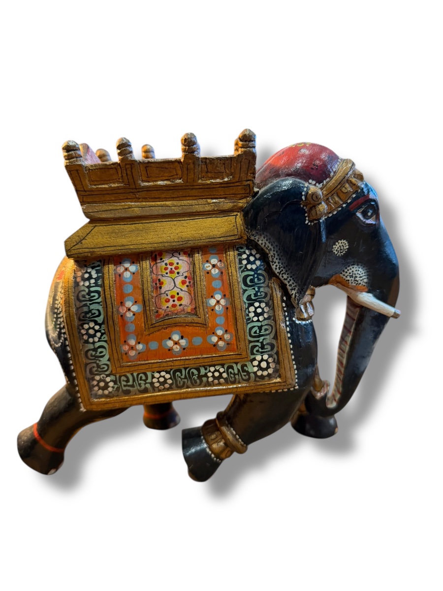 India Painted Wooden Elephant-photo-2