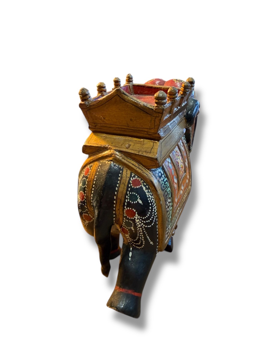 India Painted Wooden Elephant-photo-1