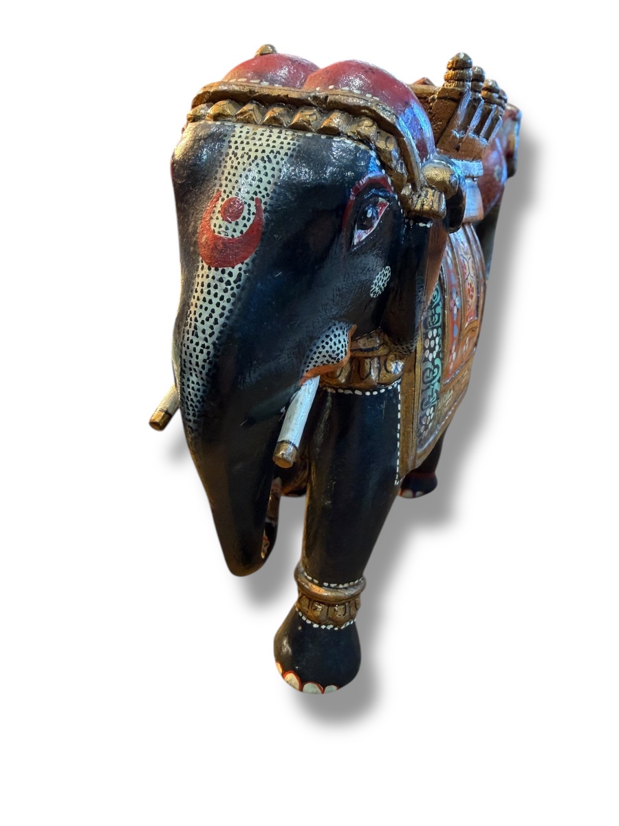 India Painted Wooden Elephant-photo-5
