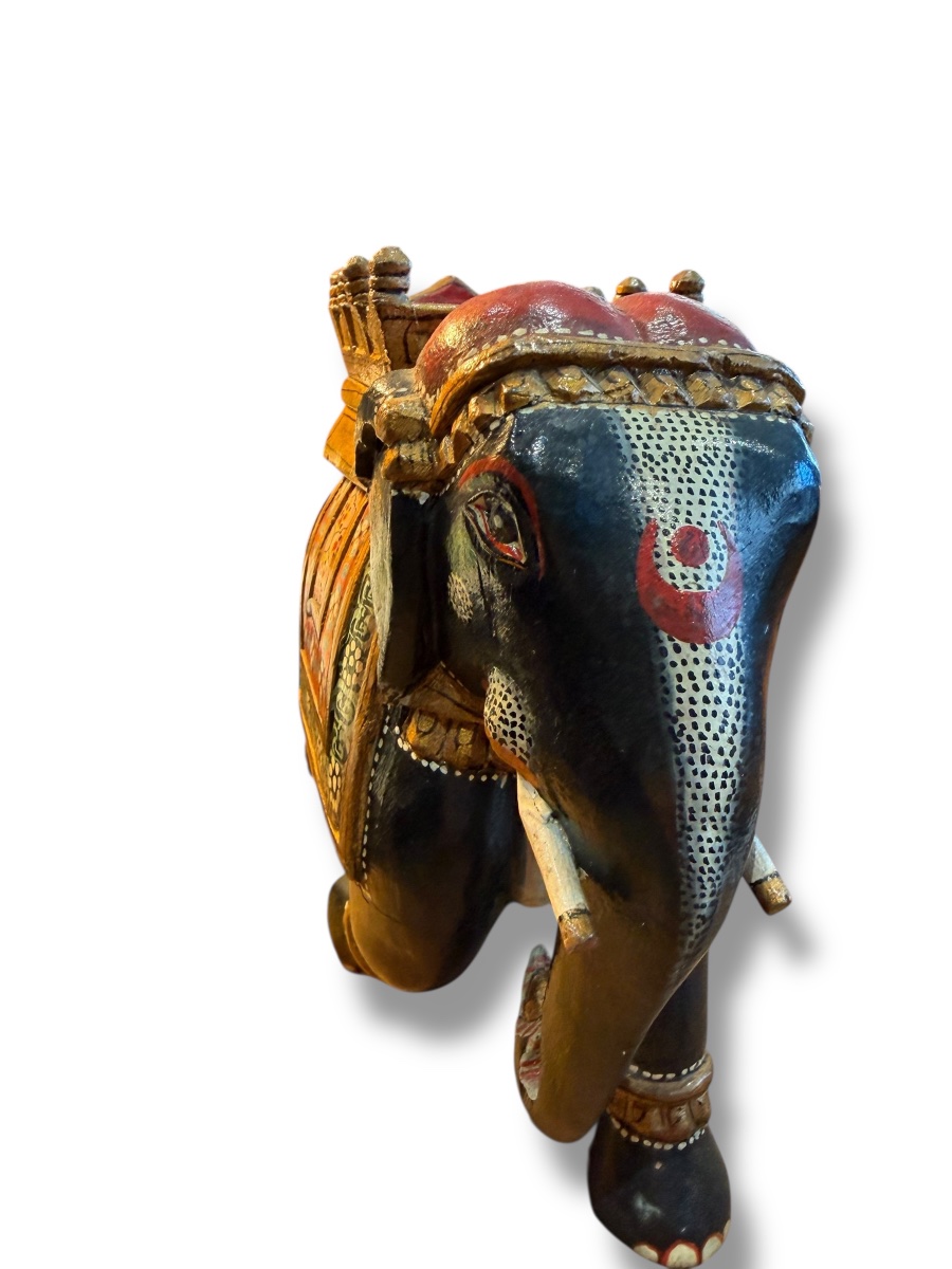 India Painted Wooden Elephant-photo-7