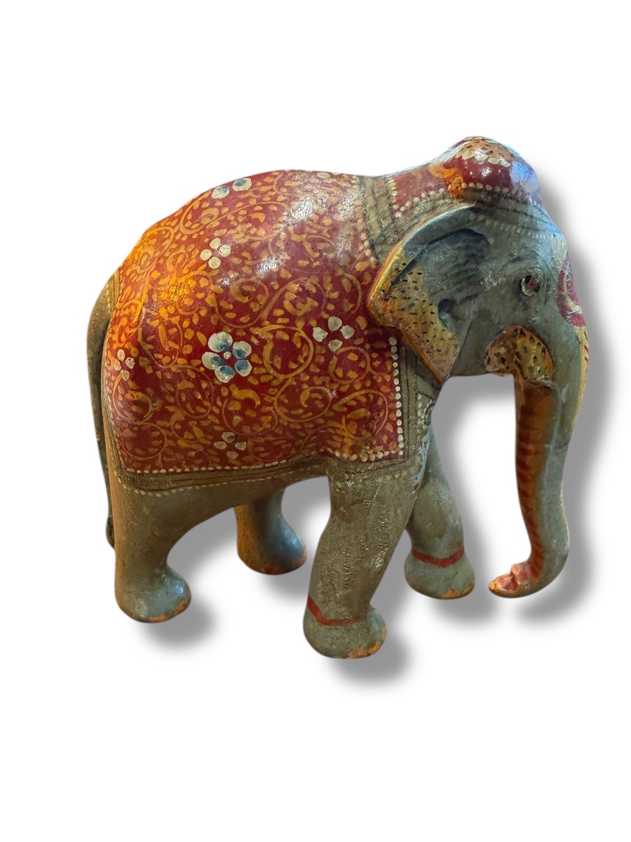 India Painted Wooden Elephant-photo-2