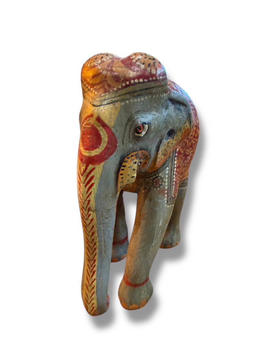 India Painted Wooden Elephant-photo-4