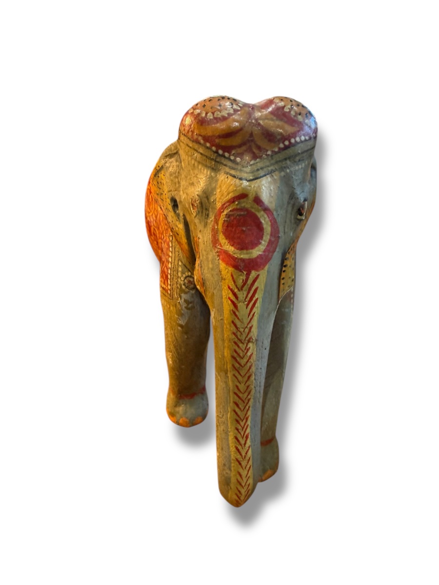 India Painted Wooden Elephant-photo-4