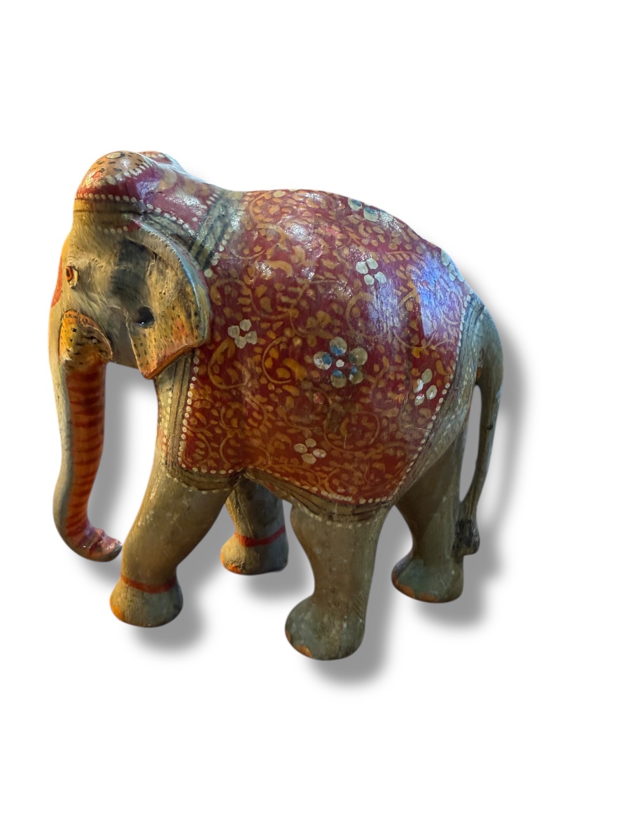 India Painted Wooden Elephant-photo-7