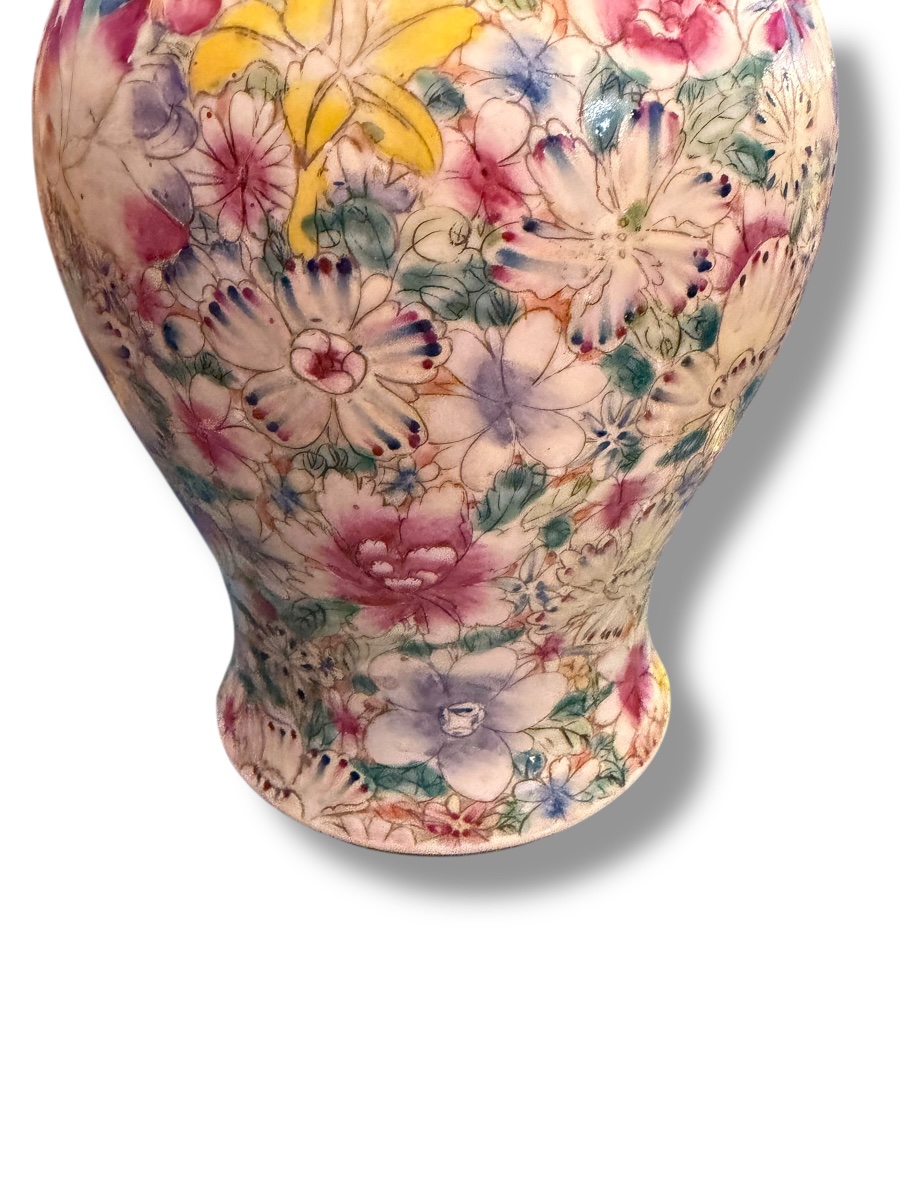 Vase chinois en porcelaine Mille fleurs Guangxu-photo-2