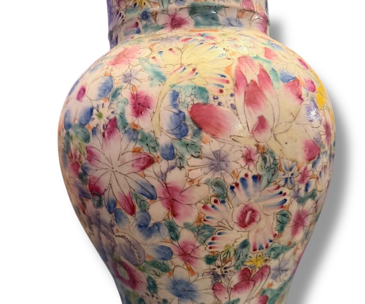 Vase chinois en porcelaine Mille fleurs Guangxu-photo-4
