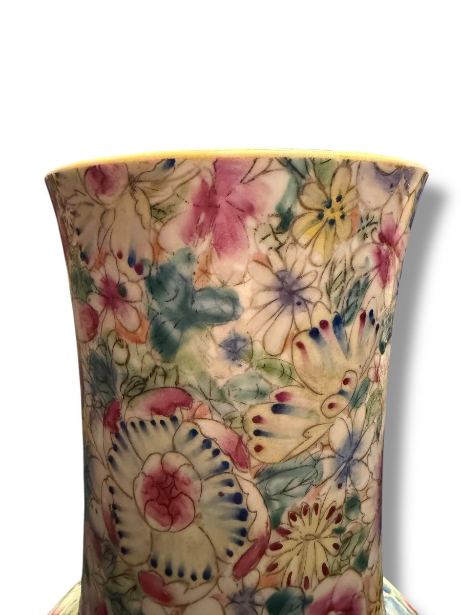 Vase chinois en porcelaine Mille fleurs Guangxu-photo-1