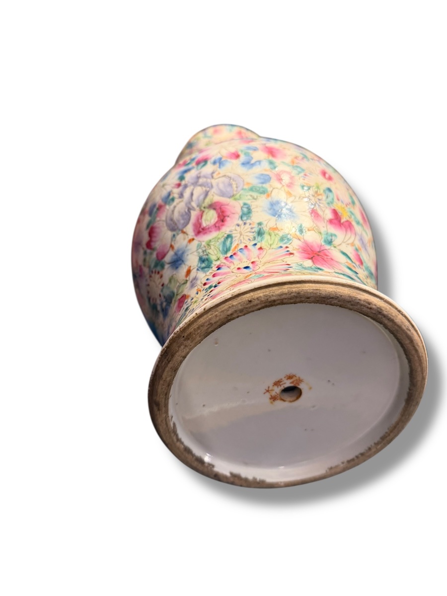 Vase chinois en porcelaine Mille fleurs Guangxu-photo-4